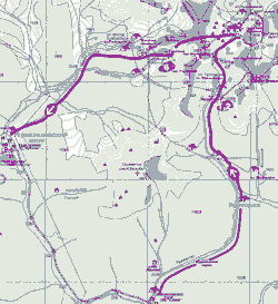 карта Ергаков с маршрутом похода 2004года